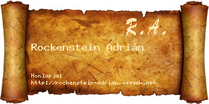 Rockenstein Adrián névjegykártya