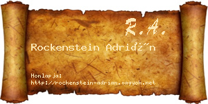 Rockenstein Adrián névjegykártya