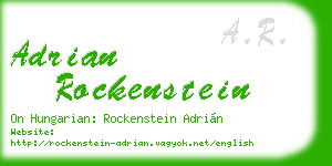 adrian rockenstein business card